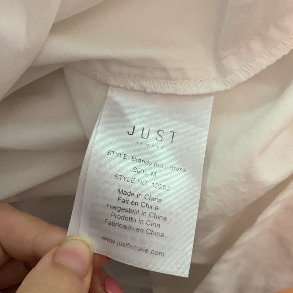 Just Female / Brandy tiered Maxi Dress White cotton poplin Long Sleeves Medium M - Picture 7 of 7